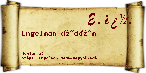 Engelman Ádám névjegykártya